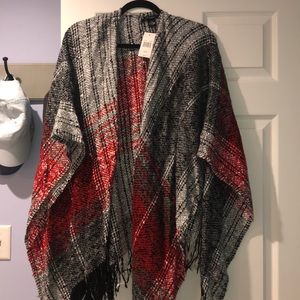 NWT red, gray, white & black wrap